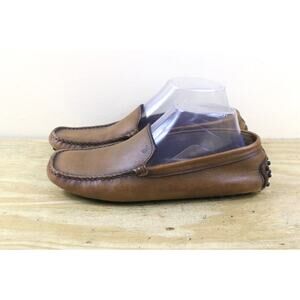 TOD'S Womens 38 Brown Leather Driving Loafers Shoes Italy